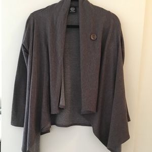 Bobeau grayish-brown long-sleeve sweater cape